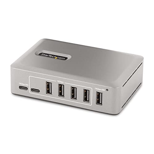 StarTech.com 10-Port USB-C Hub - 8X USB-A/2x USB-C - USB C Verteiler mit 65 W Netzteil - USB 3.1/3.2 Gen 2 10 Gbit/s - Adapter USB C auf USB A - USB Typ C Splitter mit 2X BC 1.2 (10G8A2CS-USB-C-HUB) von StarTech.com