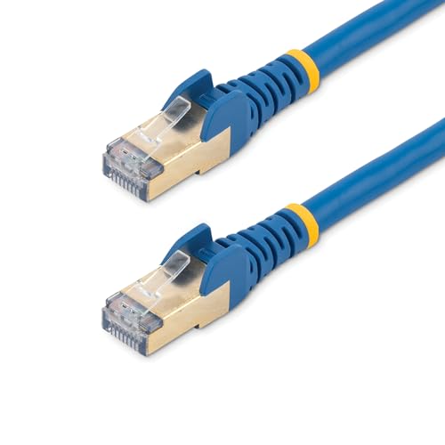 StarTech.com 10 ft CAT6a Ethernet Cable - 10 Gigabit Shielded Snagless RJ45 100W PoE Patch Cord - 10GbE STP Category 6a Network Cable w/Strain Relief - Blue Fluke Tested UL/TIA Certified (C6ASPAT10BL) von StarTech