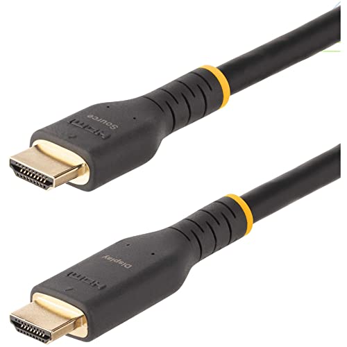 StarTech.com 10 m Aktives HDMI Kabel 4k 60Hz mit Ethernet, HDMI 2.0 ARC Kabel, Robustes HDMI Anschlusskabel mit Aramidfaser, High-Speed HDMI Verbindungskabel für Fernseher (RH2A-10M-HDMI-CABLE) von StarTech.com