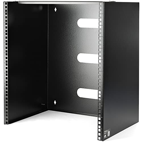 StarTech.com 12HE Wandmontage Halterung für Patch Panele - Max. Einbautiefe 34,93 cm - 19" Patch Panel Rack für flache Netzwerk Geräte - 56 kg Kapazität (WALLMNT12) von StarTech.com