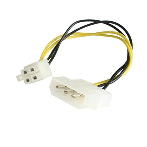 StarTech.com 15,2 cm Molex Adapter Auf P4/ATX - LP4 Stecker Auf P4 Stecker Adapter - Molex Stromkabel Auf P4 Für Motherboard - LP4 Auf 4 Pin ATX - Molex Auf P4 Adapter Kabel - LP4 Auf P4 (LP4P4ADAP) von StarTech.com