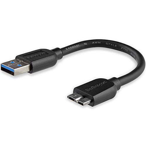 StarTech.com 15cm schlankes SuperSpeed USB 3.0 A auf Micro B Kabel - St/St - USB 3.0 Anschlusskabel - Schwarz von StarTech.com