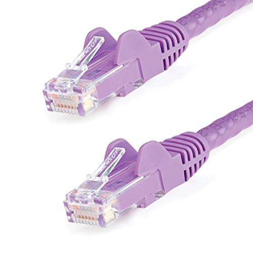 StarTech.com 15m Cat6 Snagless Gigabit UTP Netzwerkkabel, Cat 6 RJ45 Netzwerkkabel mit Knickschutz, Violett von STARTECH.COM
