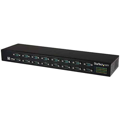 StarTech.com 16 Port USB zu Seriell Adpater Hub, USB zu RS232 Port Adapter mit Reihenschaltung, Rackmontage von StarTech