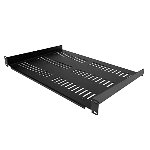 StarTech.com 1HE 19 Zoll Fachboden für netzwerk schrank - Freitragende perforierte Rack ablage für Serverschrank/Rack - Frontmontage - Belastbarkeit 25kg - 30cm tiefe - belüftet (SHELF-1U-12-FIXED-V) von StarTech.com