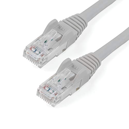 StarTech.com 1m Cat6 Gigabit UTP Patchkabel Snagless, Cat.6 RJ45 Netzwerkkabel mit Schutzmanschette, Grau, St/St von StarTech.com