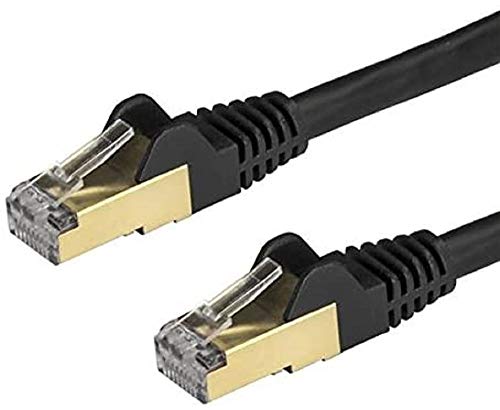 StarTech.com 1m Cat6a Ethernet Kabel, geschirmt (STP), Cat6a Netzwerkkabel, Cat6a Patchkabel, Cat 6a, Schwarz von StarTech.com