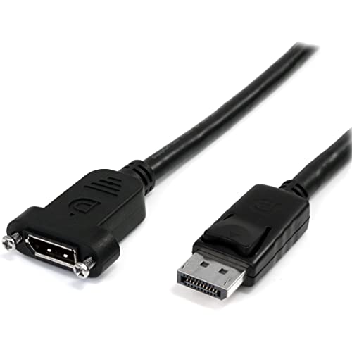 StarTech.com 1m DisplayPort Kabel für Panelmontage - 4K x 2K - DisplayPort 1.2 Verlängerungskabel Stecker auf Buchse - DP Video Extender Kabel mit Buchse(Panelmontage) - DP Monitorkabel (DPPNLFM3PW) von StarTech.com