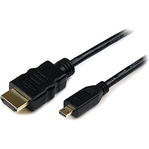 StarTech.com 1m Micro HDMI auf HDMI Kabel mit Ethernet - 4k 30Hz Video - Robustes High Speed Micro HDMI Typ-D auf HDMI 1.4 Konverter/Adapterkabel - UHD HDMI Monitore/TVs/Displays - M/M (HDADMM1M) von StarTech.com