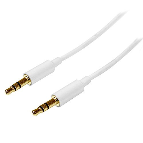 StarTech.com 1m Stereo Audiokabel 3,5mm Klinke - Stecker/Stecker - Weiß - Aux Kabel von StarTech.com