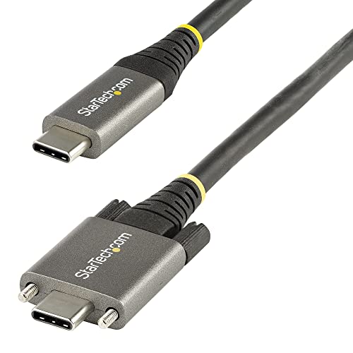 StarTech.com 1m USB-C Kabel mit Schraubensicherung 10Gbit/s - USB 3.1/3.2 Gen 2 Typ-C Kabel - 100W (5A) Power Delivery Laden, DP Alt Modus - USB-C Kabel zum Laden/Synchronisieren (USB31CCSLKV1M) von StarTech.com