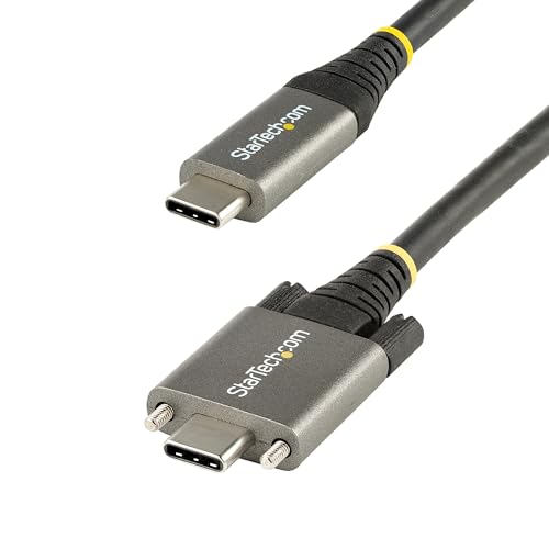 StarTech.com 1m USB-C Kabel mit Schraubensicherung 10Gbit/s - USB 3.1/3.2 Gen 2 Typ-C Kabel - 100W (5A) Power Delivery Laden, DP Alt Modus - USB-C Kabel zum Laden/Synchronisieren (USB31CCSLKV1M) von StarTech.com