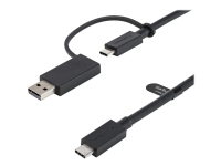 StarTech.com 1m USB-C Kabel mit USB-A Adapter Dongle - Hybrid 2-in-1 USB-C Kabel mit USB-A - USB-C auf USB-C (10Gbit/s - 100W PD), USB-A auf USB-C (5 Gbit/s) - Ideal für Hybrid-Dockingstation, 1 m, USB C, USB C, USB 3.2 Gen 2 (3.1 Gen 2), 10000 Mbit/s, Schwarz von StarTech.com