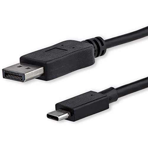 StarTech.com 1m USB-C auf DisplayPort 1.2 Kabel 4K 60Hz - USB-C auf DP Adapterkabel/Videoadapter - HBR2 - USB-C DP Alt Mode auf DP Monitor Videokabel - Thunderbolt 3 kompatibel - Schwarz (CDP2DPMM1MB) von StarTech.com