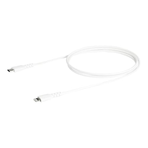 StarTech.com 1m USB-C auf Lightning-Kabel - Hochbelastbare, robuste Aramidfaser - Lade-/Synchronisationskabel - Apple MFi-zertifiziert iPad/iPhone 12 - Weiß (RUSBCLTMM1MW) von StarTech.com