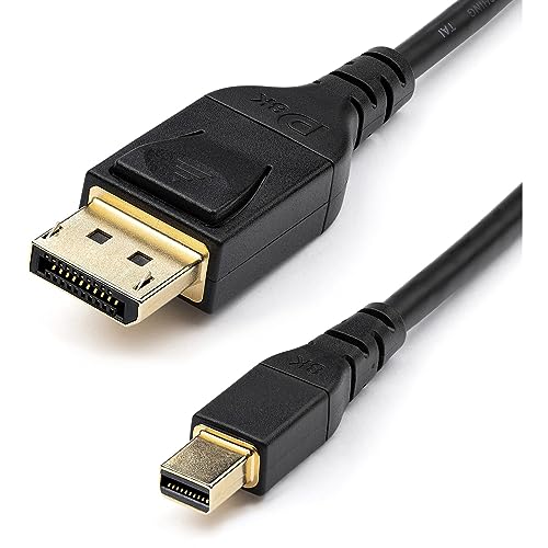 StarTech.com 1m VESA zertifiziertes Mini DisplayPort auf DisplayPort 1.4 Kabel - 8K 60Hz HBR3 HDR - Super UHD mDP auf DP 1.4 Kabel - Slim (34 AWG) UHD 4K 120Hz - Monitor/Video Kabel (DP14MDPMM1MB) von StarTech.com