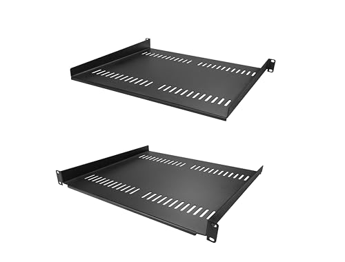 StarTech.com 2-Pack 1U Server Rack Shelf, Vented Rack Mount Cantilever Shelf, Heavy-Duty Steel, 44lb/20kg Capacity, 16" Deep von StarTech.com