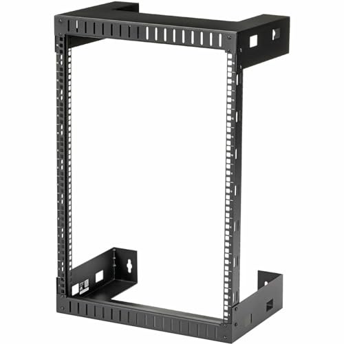 StarTech.com 2-Pfosten 15HE Heavy-Duty Wandmontage Netzwerk-Rack, 19" Open Frame Server Rack, 12" Tief, Wandmontage Daten-Rack für IT / AV / Patch Panel / Computer Geräte (RK15WALLO) von StarTech.com