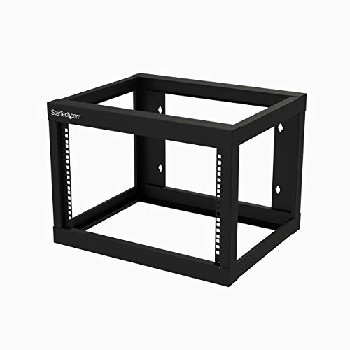 StarTech.com 2-Pfosten 6HE Heavy-Duty Wandmontage Netzwerk-Rack, 19" Open Frame Server Rack, 18" Tief, Wandmontage Daten-Rack für IT / AV / Patch Panel / Computer Geräte (RK619WALLO) von StarTech.com