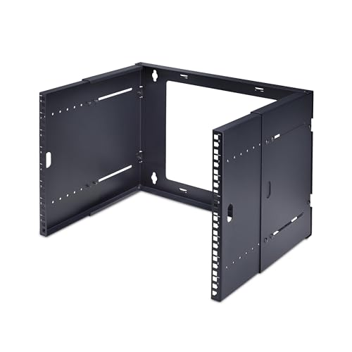 StarTech.com 2-Pfosten 8HE Wandrack, Tiefenverstellbare Rack Halterung (245-397mm), 19 Zoll Serverrack/Schrank, Max. 40kg von StarTech.com