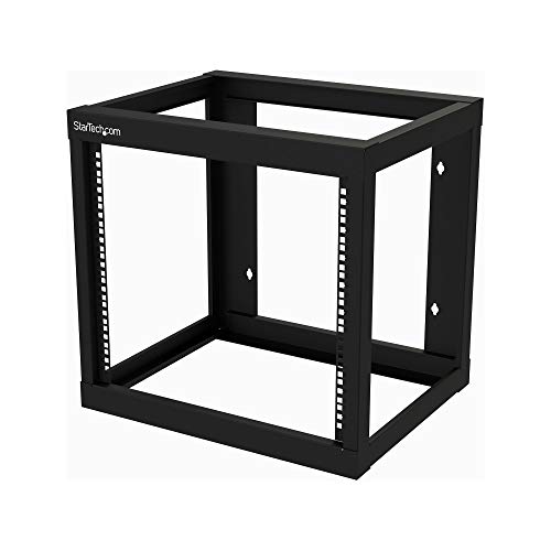 StarTech.com 2-Pfosten 9HE Heavy-Duty Wandmontage Netzwerk-Rack, 19" Open Frame Server Rack, 18" Tief, Wandmontage Daten-Rack für IT / AV / Patch Panel / Computer Geräte (RK919WALLO) von StarTech.com