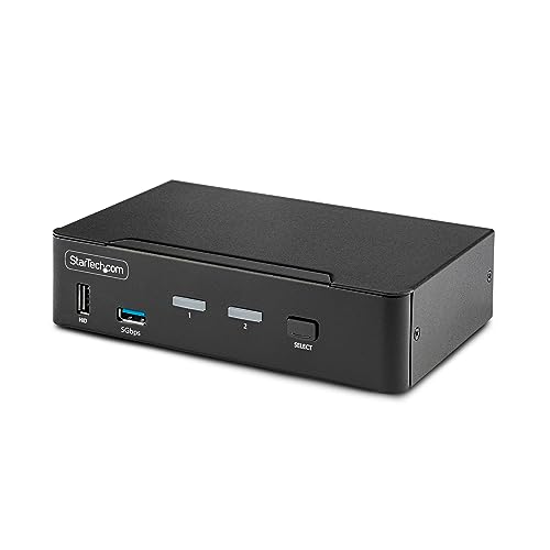 StarTech.com 2-Port 8K KVM-Switch DisplayPort 1.4, 8K 60Hz / 4K 144Hz, DP 1.4, 2X USB 3.0 Ports, 4X USB 2.0 HID Ports, KVM DisplayPort Umschalter, Taste & Hotkey, MST (D86A2-2-PORT-8K-KVM) von StarTech.com