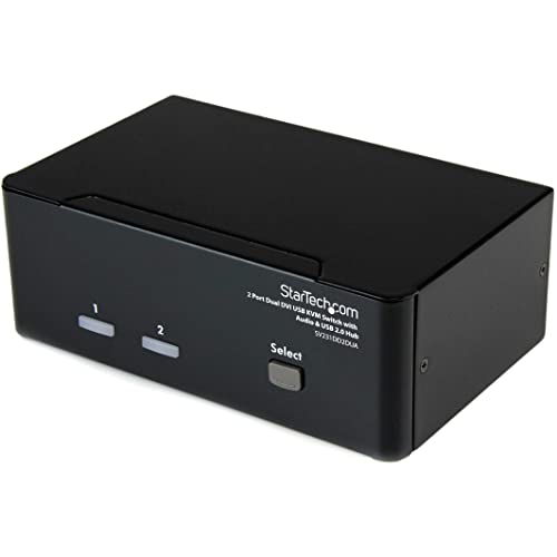 StarTech.com 2 Port DVI USB KVM Switch mit Audio und USB 2.0 Hub - 2-fach Dual DVI-I USB Umschalter von StarTech.com