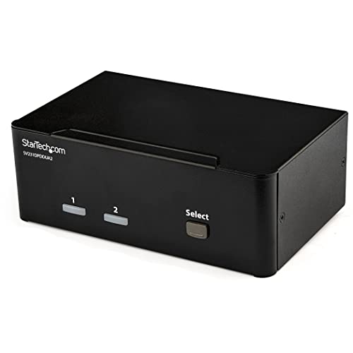 StarTech.com 2 Port DisplayPort Dual Monitor KVM Switch - DisplayPort KVM - 4K 60 Hz, Schwarz von StarTech.com