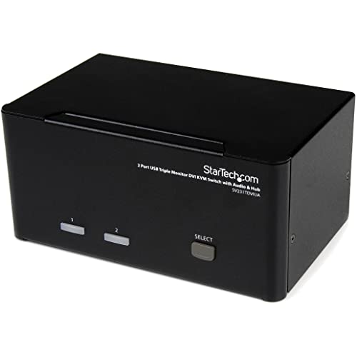 StarTech.com 2 Port Dreifach Monitor DVI USB KVM Switch mit Audio und USB 2.0 Hub - Tripel Monitor KVM Umschalter von StarTech.com