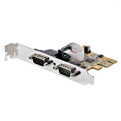 StarTech.com 2 Port PCI Express Serielle Schnittstellenkarte, PCIe auf RS232 (DB9), Serielle Karte/Erweiterungskarte, 16C1050 UART, COM Ret., 2 Serielle Anschlüsse, Windows/Linux (21050-PC-SERIAL-LP) von StarTech.com