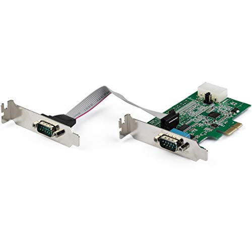 StarTech.com 2 Port Serielle PCIe RS232 Adapter Karte - Serielle PCIe RS232 Host Controller Karte - PCIe auf seriell DB9 - 16950 UART - Nidrig Profil Erweiterungskarte - Windows & Linux (PEX2S953LP) von StarTech.com