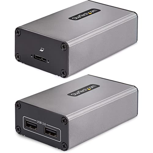 StarTech.com 2-Port USB 3.0 Extender Über OM3 MM Glasfaser - LC/LC - 2X 5Gbit/s USB-A Hub - USB Verlängerungs Kabel 350m Reichweite - USB Verlängern - Fiber Optic USB Extender (F35023-USB-EXTENDER) von StarTech.com