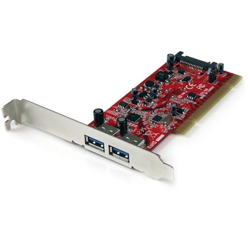 StarTech.com 2 Port USB 3.0 SuperSpeed PCI Schnittstellenkarte mit SATA-Stromanschluss - 2x USB 3.0 PCI Controller Karte von STARTECH.COM