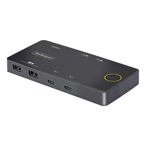 StarTech.com 2-Port USB-C KVM-Switch, EIN 4K 60Hz HDMI Monitor, 100W Power Delivery Pass-Through für jeden Laptop/Tablet, USB Betrieben, USB Typ-C/USB4/Thunderbolt 3/4 kompatibel (C2-H46-UC2-PD-KVM) von StarTech.com