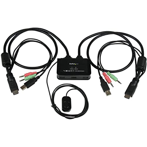 StarTech.com 2 Port USB HDMI KVM Switch mit Audio und Fernschalter - Desktop Umschalter USB Powered - 1920x1200 von StarTech.com