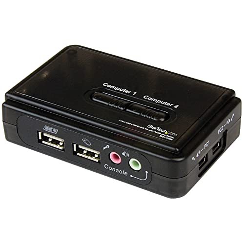 StarTech.com 2 Port USB KVM Switch Kit mit Audio und Kabeln - 2-fach USB VGA Desktop Umschalter inkl. Kabel von StarTech.com