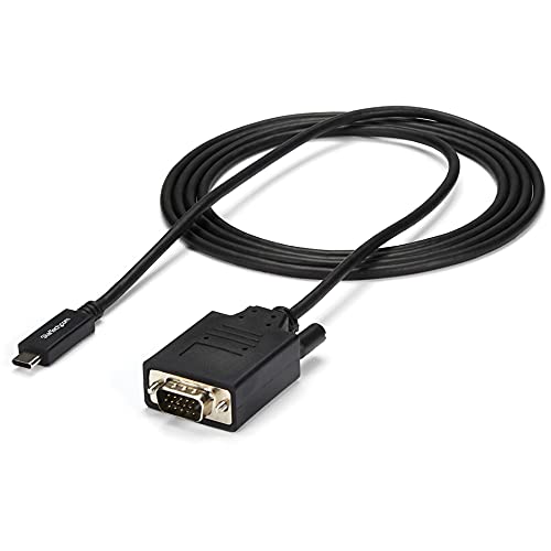 StarTech.com 2 m USB-C auf VGA Kabel - 1920x1200/1080p USB Typ-C auf VGA Video Aktives Adapter Kabel - Thunderbolt 3 kompatibel - Laptop auf VGA Monitor/Projektor - DP Alt Mode HBR2 (CDP2VGAMM2MB) von StarTech.com