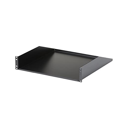 StarTech.com 2HE Serverschrank Fachboden - Universal 2U Server-Rack-Regal für 19 Zoll Netzwerk Racks und -Schränke - Heavy Duty Stahl - Tragfähigkeit 56kg - 457 mm tiefe Ablage, schwarz (CABSHELFHD) von StarTech.com