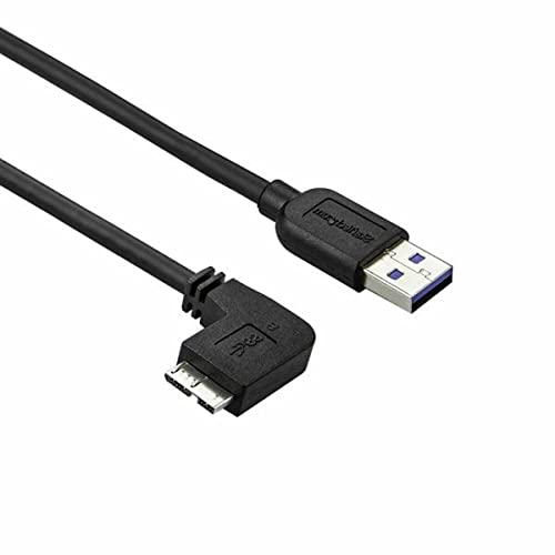 StarTech.com 2m Micro USB 3.0 Kabel - USB A zu links gewinkeltes Micro B USB Anschlusskabel - M/M - USB 3.1 Gen 1 (5 Gbit/s) von StarTech.com