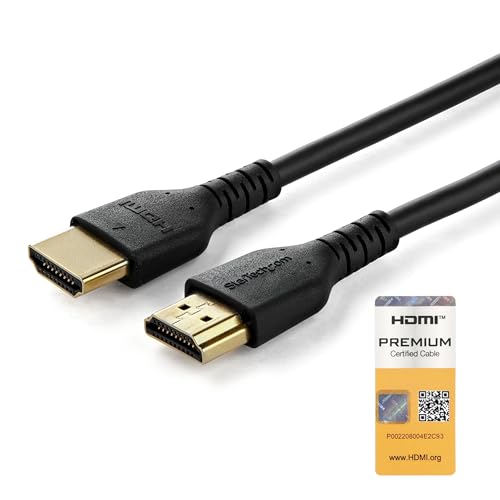 StarTech.com 2m Premium Zertifiziertes HDMI 2.0 Kabel mit Ethernet - High Speed UHD 4K 60Hz HDR - Robustes M/M HDMI Verbindungsabel mit Aramidfaser - TPE - Für UHD Monitoren/TVs/Displays (RHDMM2MP) von StarTech.com