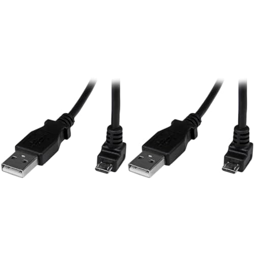 StarTech.com 2m USB 2.0 A auf Micro B Kabel abgewinkelt - Schwarz - USB A/Micro B Datenkabel/Anschlusskabel (Packung mit 2) von StarTech.com