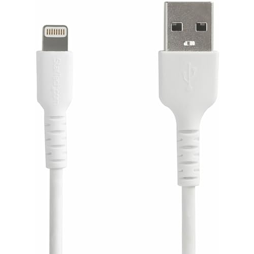 StarTech.com 2m USB-A auf Lightning-Kabel - Hochbelastbare, robuste Aramidfaser - USB Typ-A auf Lightningkabel - Lade-/Synchronisationskabel - Apple MFi-zertifiziert iPad/iPhone 12 - Weiß (RUSBLTMM2M) von StarTech.com