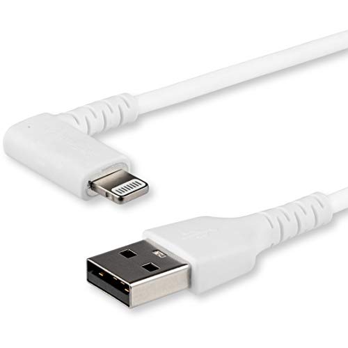 StarTech.com 2m abgewinkeltes Lightning- auf USB-Kabel - Apple MFi zertifiziert- Weiß von StarTech.com