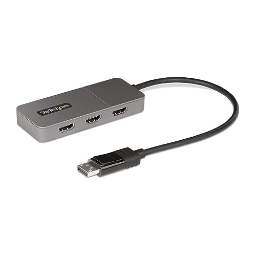 StarTech.com 3-Port MST Hub - DisplayPort auf 3X HDMI, DREI 4K 60Hz Monitore, DP 1.4 Multi-Monitor Video Adapter, Displayport Splitter, 30cm festes Kabel, USB Betrieben, nur Windows (MST14DP123HD) von StarTech.com