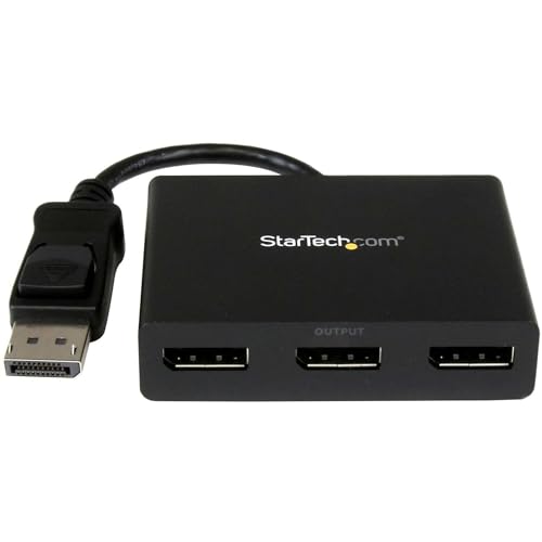 StarTech.com 3-Port Multi-Monitor DisplayPort Adapter, DP auf 3x DisplayPort 1.2 Splitter, Dual 4K 30Hz und 1080p 60Hz Computer MST Hub, nur Windows (MSTDP123DP) von StarTech.com