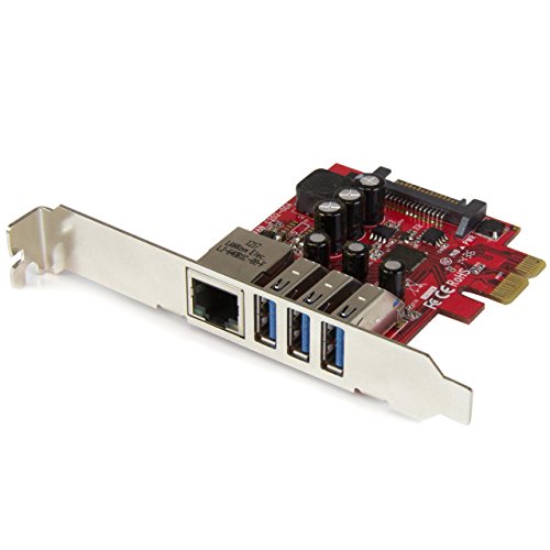 StarTech.com 3 Port PCI Express USB 3.0 Karte mit Gigabit Ethernet - 3-fach PCIe USB Schnittstellenkarte mit GbE Anschluss von StarTech.com