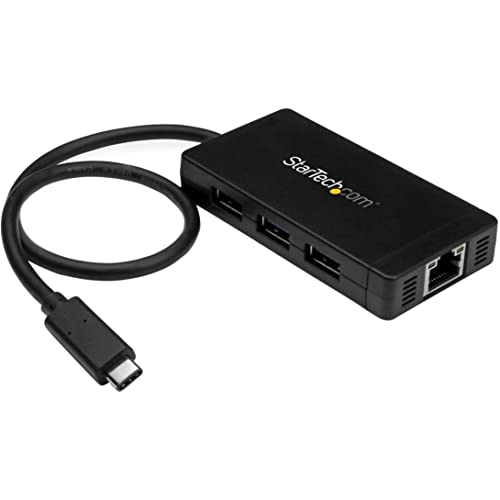 StarTech.com 3 Port USB 3.0 Hub mit USB-C und Gigabit Ethernet - inklusive Netzteil - USB C Hub - USB Typ-C Hub mit GbE - USB Type-C von StarTech.com