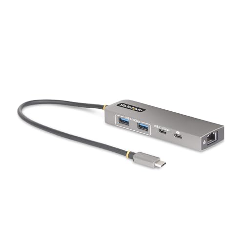 StarTech.com 3-Port USB-C Hub, 2.5Gbps Ethernet, 100W PD Pass-Through, 10Gbps, 2X USB-A/1x USB-C, Mini USB Hub, USB C auf USB von StarTech.com