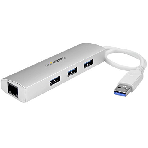 StarTech.com 3-Port USB Hub mit Ethernet, USB-A Ports, Gigabit NIC, USB 5Gbps, USB-Busbetrieben, Tragbarer USB 3.0 Hub von StarTech.com