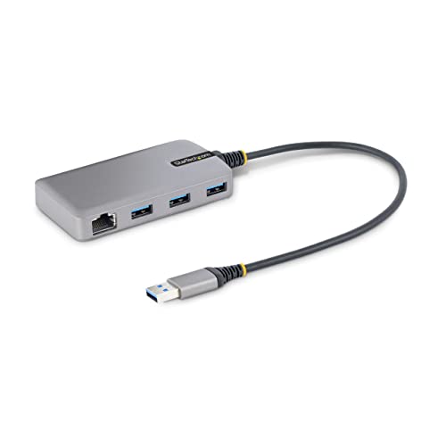 StarTech.com 3 Port USB Hub mit Ethernet - 3X USB-A 5Gbit/s - USB 3.0 Gigabit Ethernet Adapter - USB auf USB Verteiler/Adapter - 30cm langes Kabel - Laptop Mini USB Hub mit LAN (5G3AGBB-USB-A-HUB) von StarTech.com